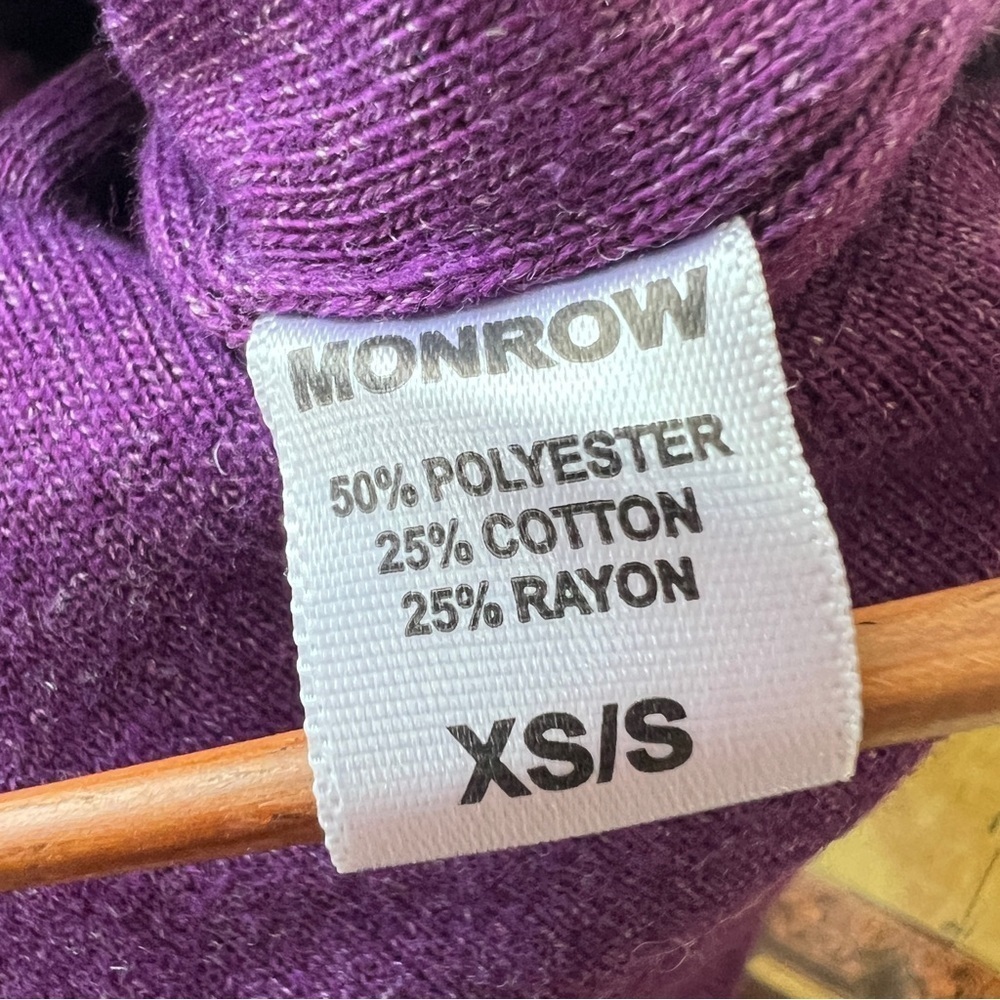 MONROW Women's Zip Front Quilted Vest Purple Pockets Size Extra Small / Small - Picture 6 of 9